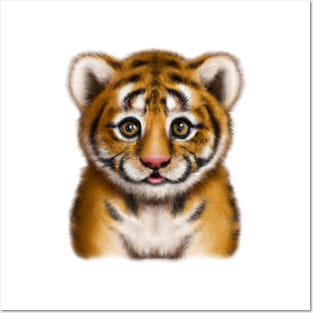 Cute Tiger Drawing Posters and Art